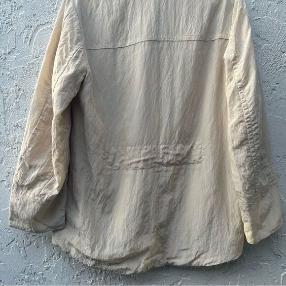 VINCE Padded Shirt Jacket Women Size Small Textured Coat Cream Neutral Relaxed - Picture 8 of 13